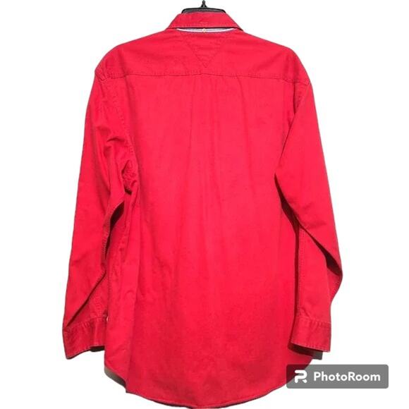 Vintage Tommy Hilfiger Classic Red Button Shirt Size M - Picture 2 of 4